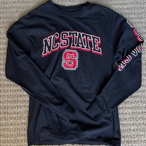 Adult Medium Black Long-sleeve N.C. State Shirt
